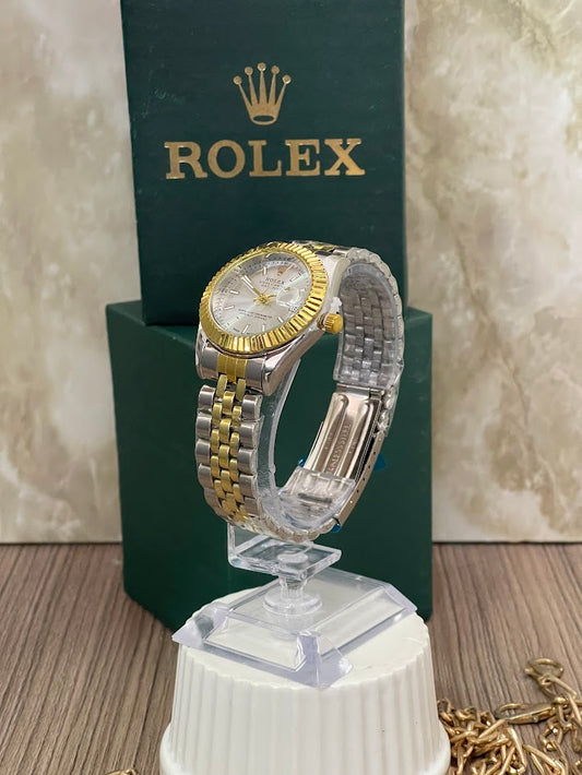 ROLEX DAMA BICOLOR ESFERA PLATEADA INCLUYE CAJA