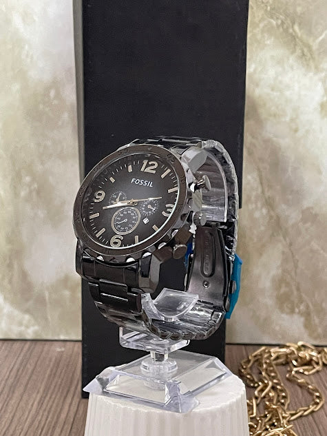 RELOJ FOSSIL NEGRO METALICO CALENDARIO - PROMO