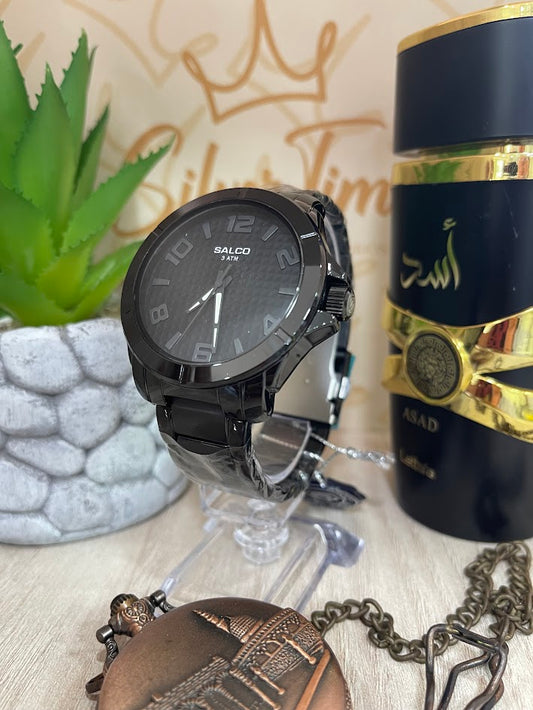 RELOJ SALCO TODO NEGRO ESFERA NEGRA