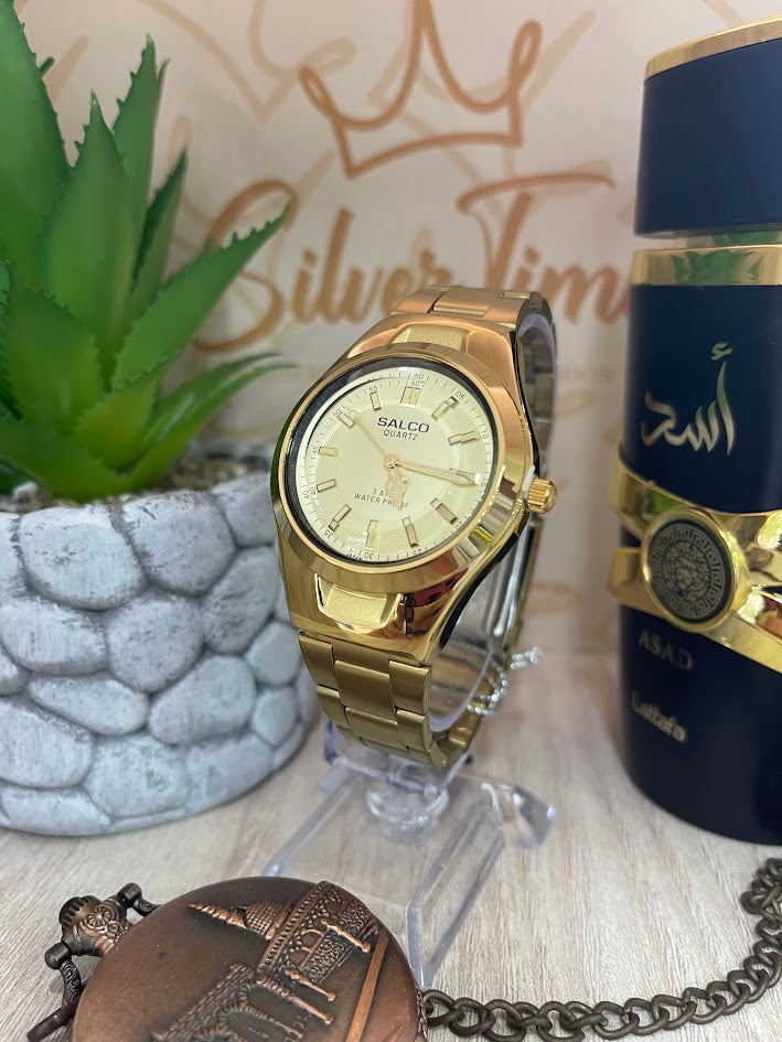 RELOJ SALCO HOMBRE TODO DORADO