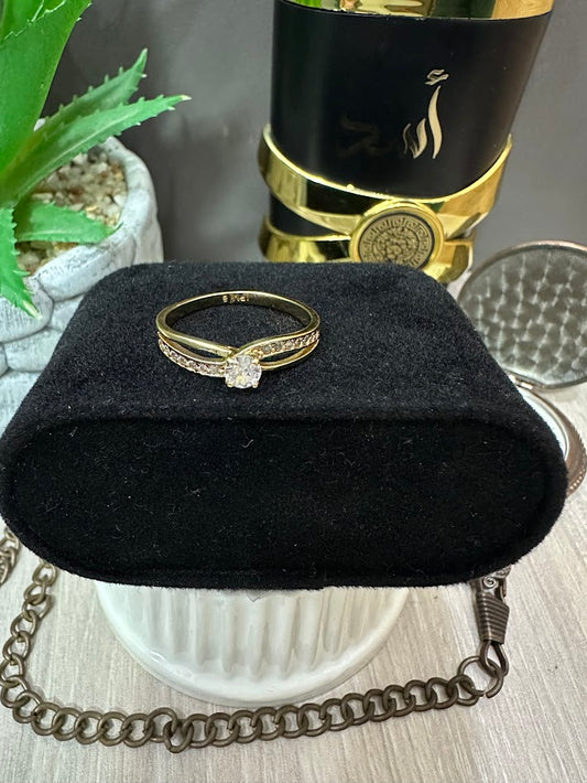ANILLO ORO LAMINADO SOLITARIO OLA CIRCON