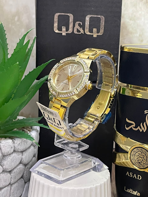 QYQ DORADO ESFERA PLATEADO ARO DIAMANTADO