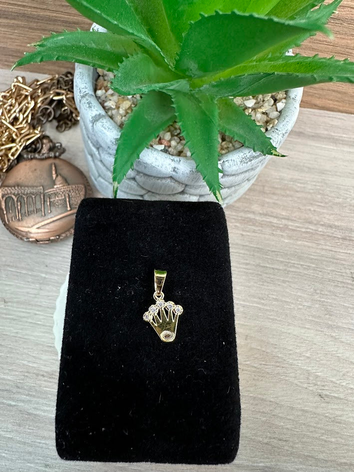 DIJE CORONA BISEL ORO LAMINADO
