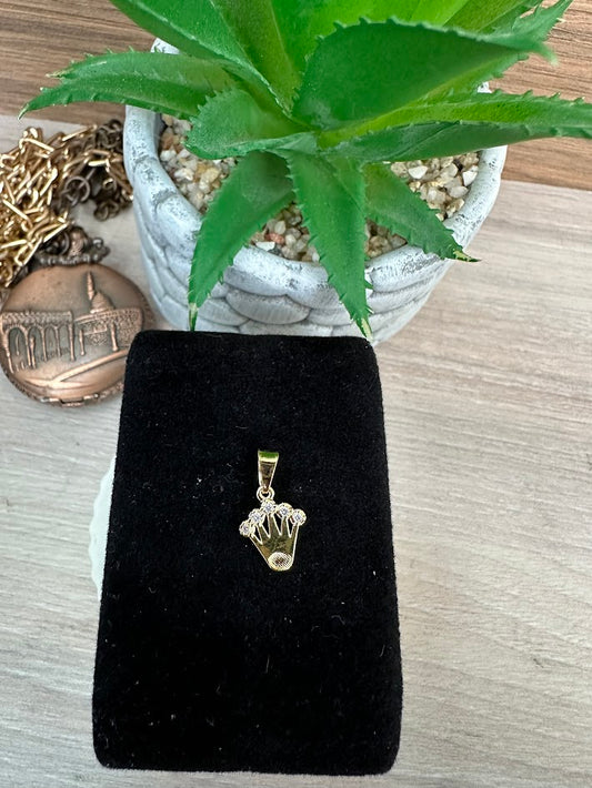 DIJE CORONA BISEL ORO LAMINADO