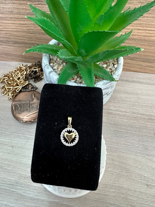 DIJE ARO Y CORAZON Y CIRCON ORO LAMINADO