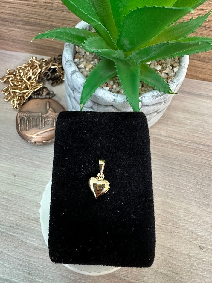 DIJE CORAZON SOPLADO MINI ORO LAMINADO