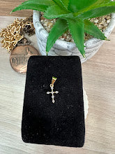 DIJE DE CRUZ MINI CIRCON ORO LAMINADO
