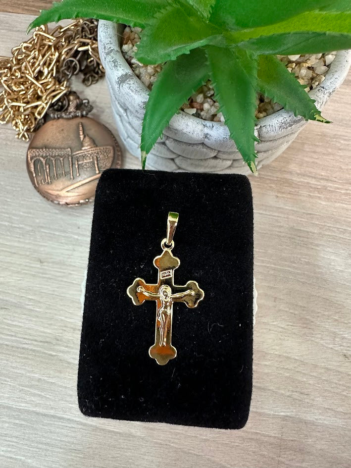 DIJE CRUZ CRISTO 2OX38 ORO LAMINADO