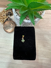 DIJE MINI TREBOL CIRCON VERDE ORO LAMINADO