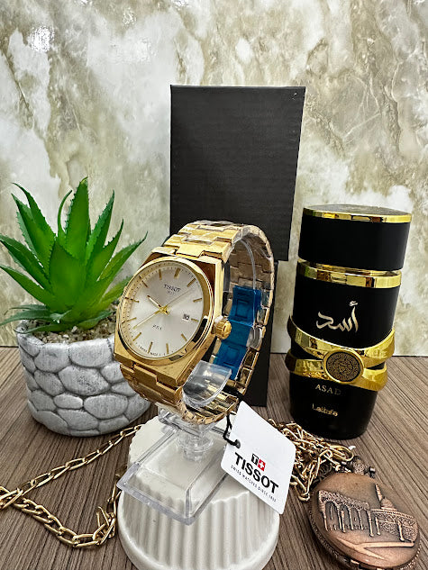 RELOJ TISSOT DORADO ESFERA PLATEADA