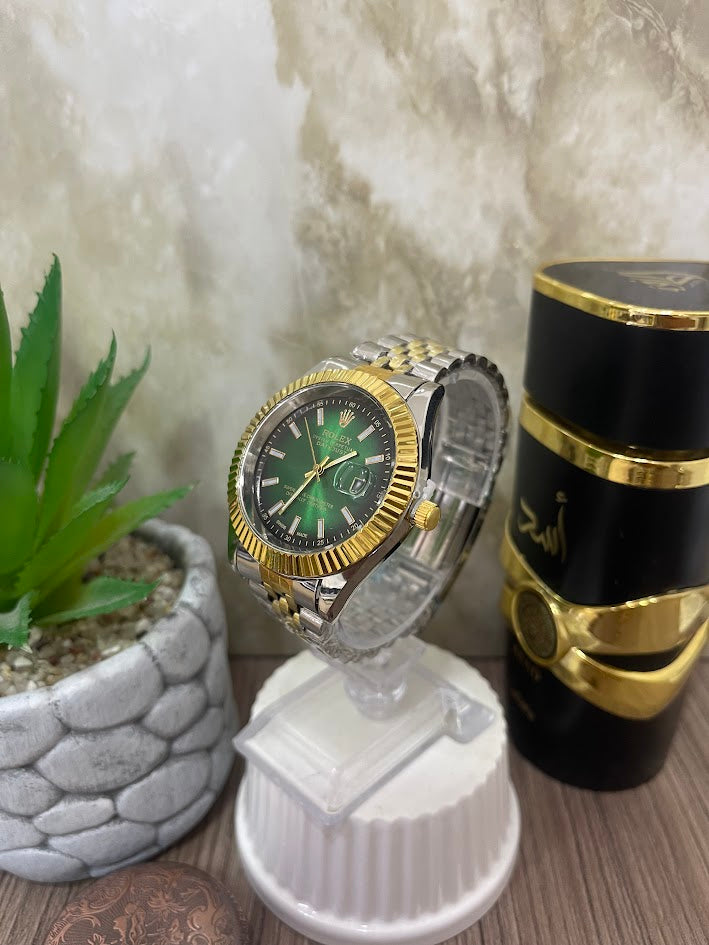 ROLEX CABALLERO BICOLOR ESFERA VERDE