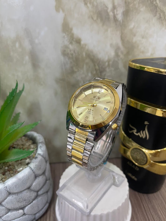 RELOJ ORIENT BICOLOR CON CALENDARIO