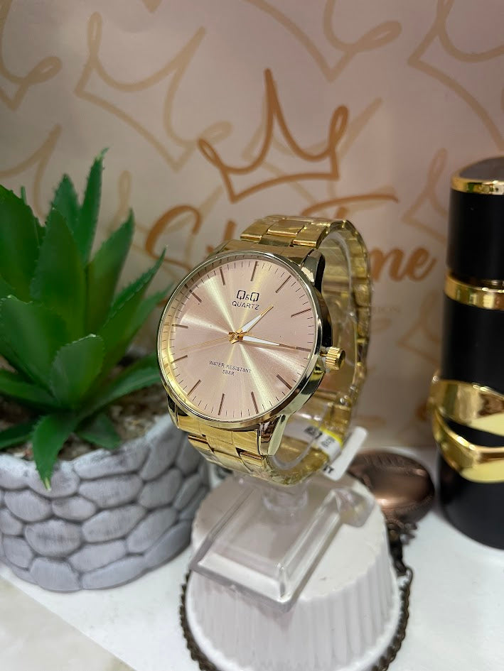RELOJ CABALLERO QYQ DORADO