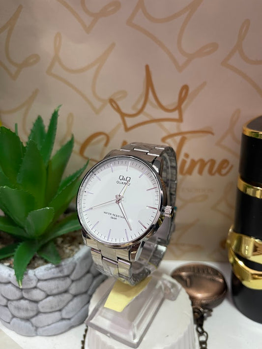 RELOJ QYQ CABALLERO PLATEADO
