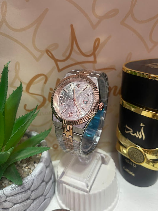 RELOJ ROLEX CABALLERO PLATEADO Y ORO ROSA
