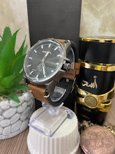RELOJ DIESSEL NEGRO ESFERA NEGRA MANILLA CUERO CAFE