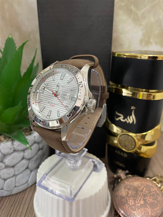 RELOJ CALVIN KLEIN PLATEADO ESFERA PLATEADA MANILLA cuero