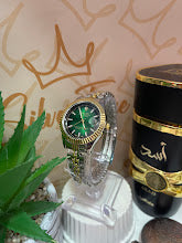 RELOJ ROLOX DAMA BICOLOR ESFERA VERDE