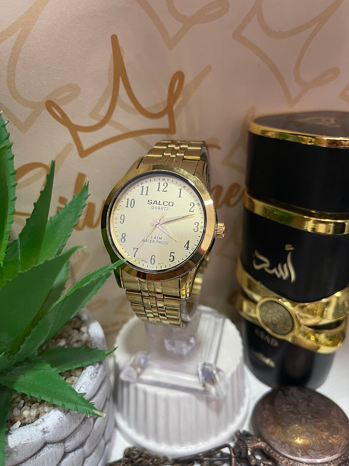 RELOJ SALCO CABALLERO DORADO