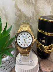 RELOJ SALCO DORADO ESFERA BLANCA