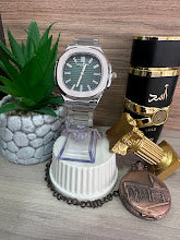 RELOJ PATEK PLATEADO ESFERA VERDE