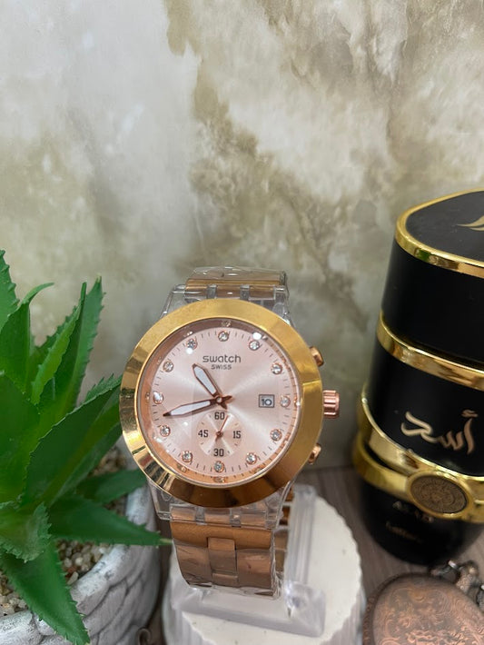 RELOJ SWATCH ORO ROSA ARO DORADO