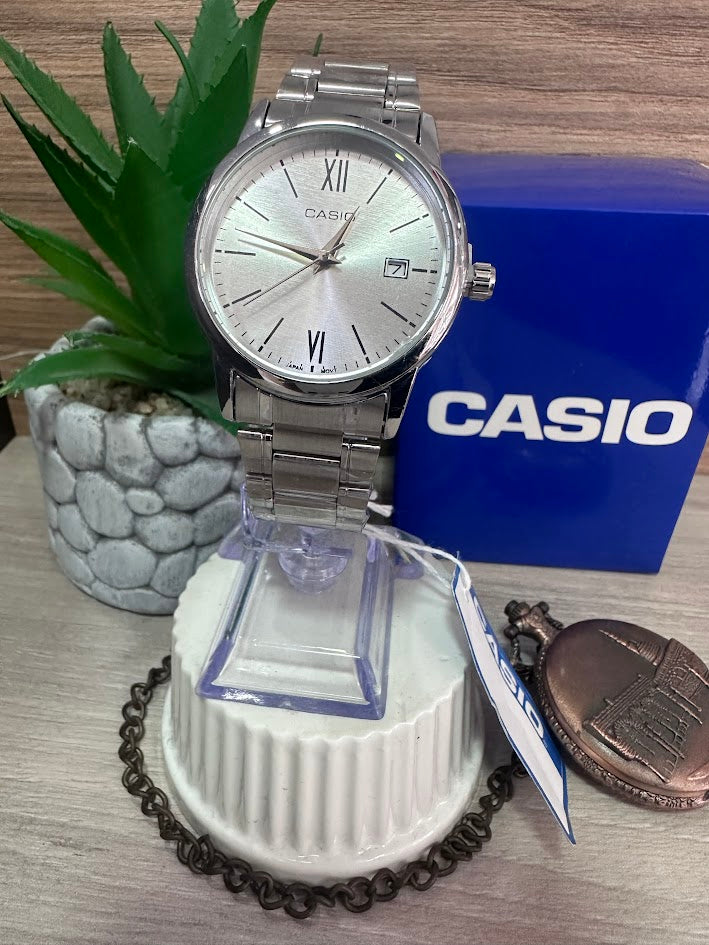 RELOJ CASIO PLATEADO ESFERA PLATEDA CALENDARIO