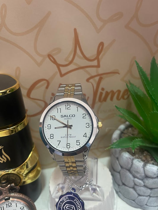 RELOJ SALCO BICOLOR ESFERA BLANCA