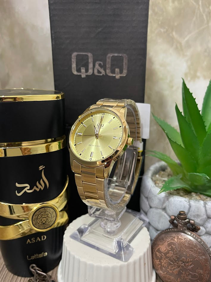 RELOJ QYQ CABALLERO SUPER DORADO