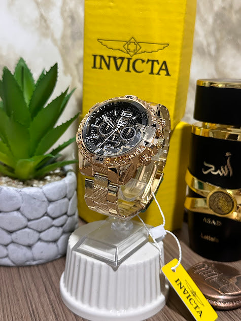 Invicta Dorado Esfera Negra AAA