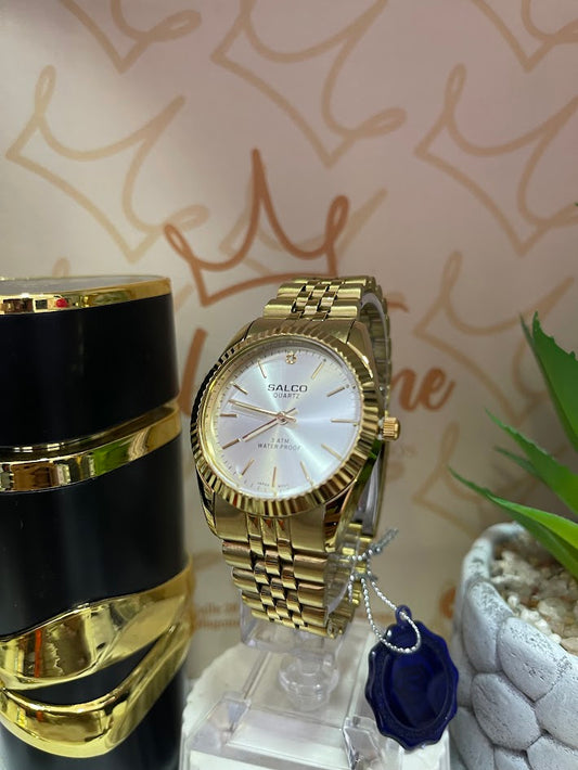 SALCO CABALLERO DORADO DETALLES PLATEADOS