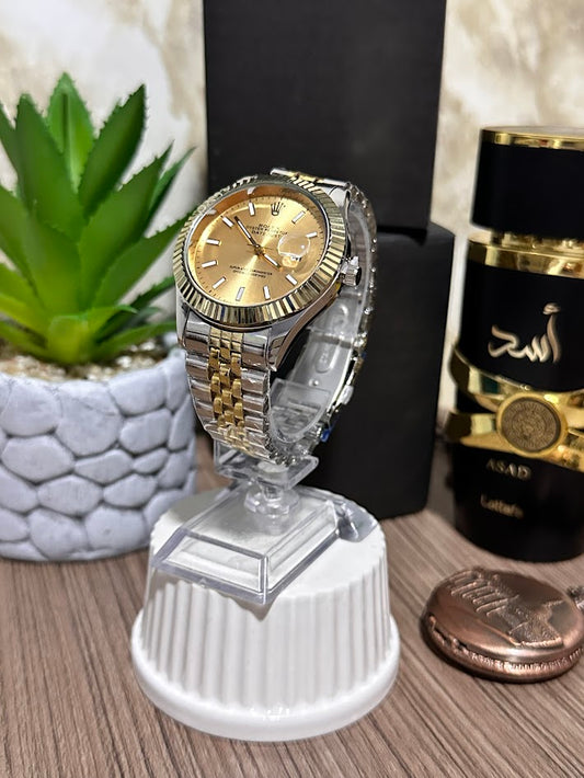 ROLEX METALICO BICOLOR ESFERA DORADA