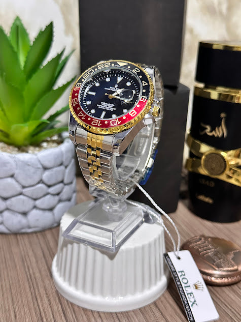 ROLEX BICOLOR ESFERA NEGRA ARO COMBINADO