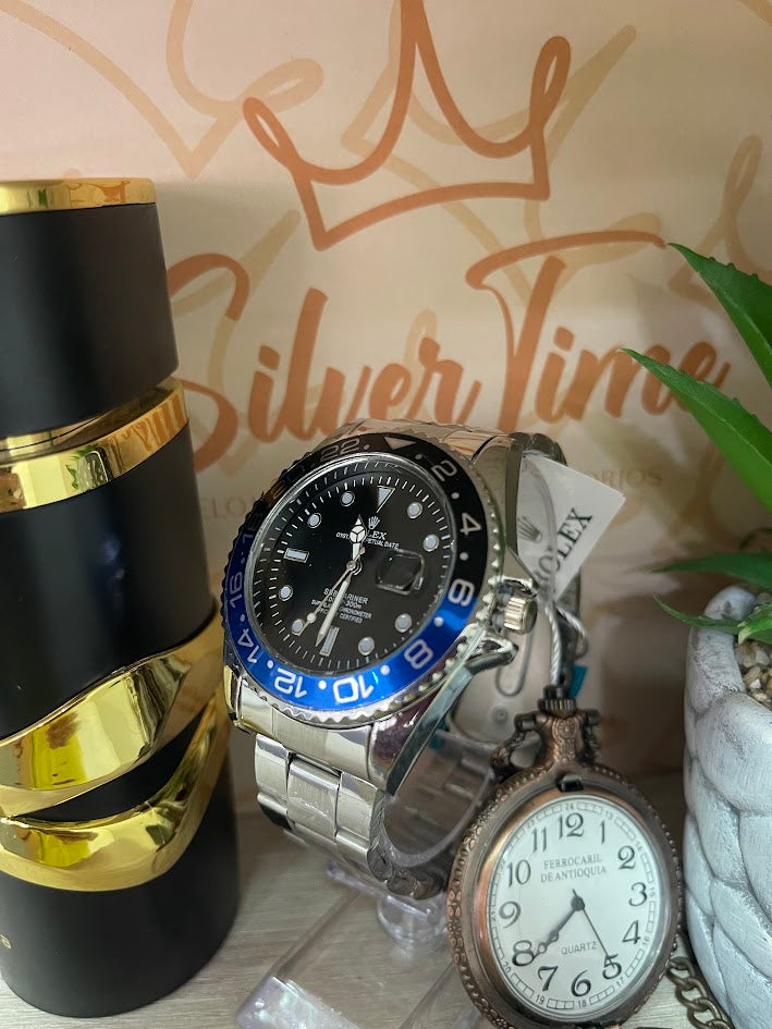 RELOJ ROLEX CABALLERO ARO AZUL Y NEGRO