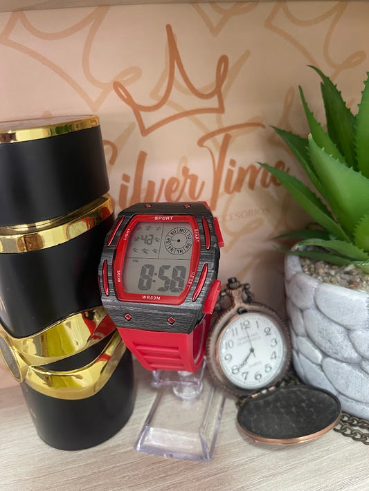 RELOJ DIGITAL ROJO