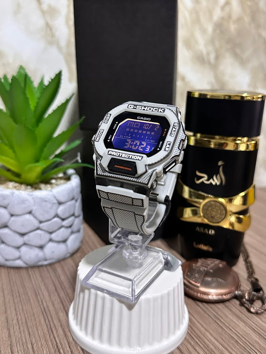 CASIO ORIGINAL DIGITAL ESFERA NEGRA MANILLA DE SILICONA GRIS