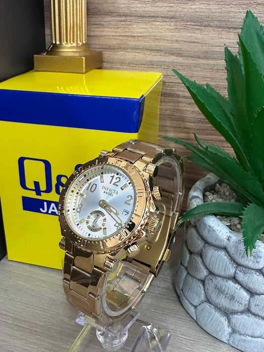 RELOJ INVICTA ANGEL DAMA DORADO FONDO PLATEADO