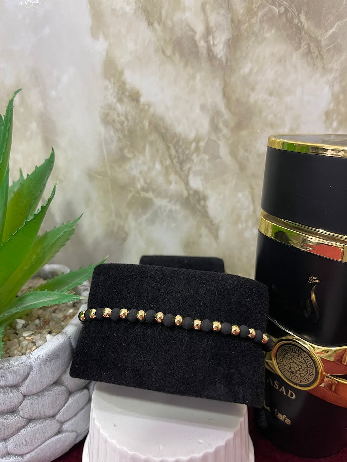PULSERA EN ORO LAMINADO NEGRA X16