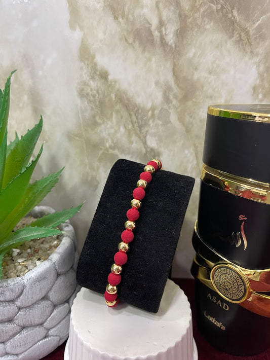 PULSERA ROJA BALINES X11