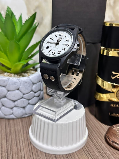 RELOJ QUARTZ TIPO CUERO PUNTO-VARIAS