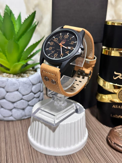 RELOJ QUARTZ TIPO CUERO PUNTO-VARIAS