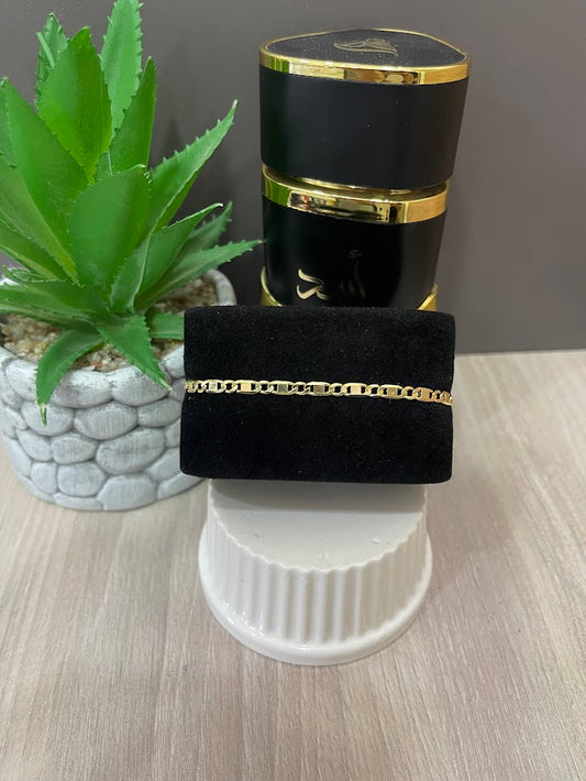 PULSERA ORO LAMINADO TEJIDO ESCALERA