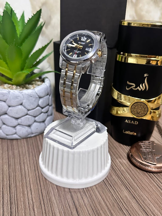 Casio Dama Bicolor Esfera Negra