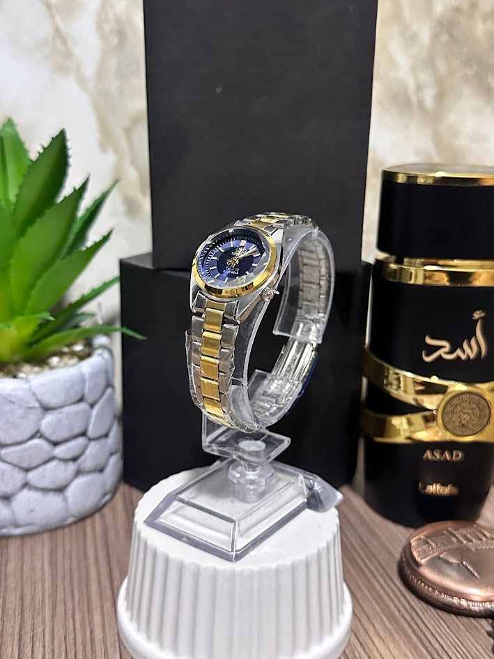 RELOJ ORENT MINI DAMA BICOLOR ESFERA AZUL