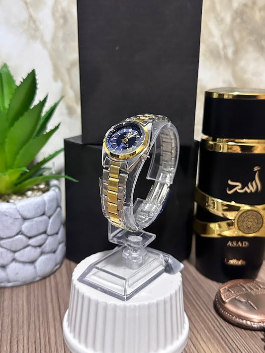 RELOJ ORENT MINI DAMA BICOLOR ESFERA AZUL