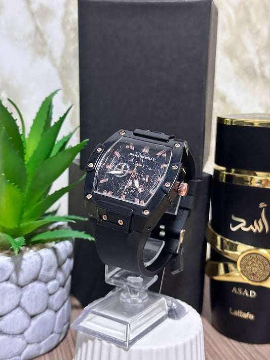 RICHARD MILLE NEGRO ESFERA ORO ROSA