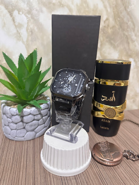RELOJ METALICO EFERA NEGRA- VARIOS