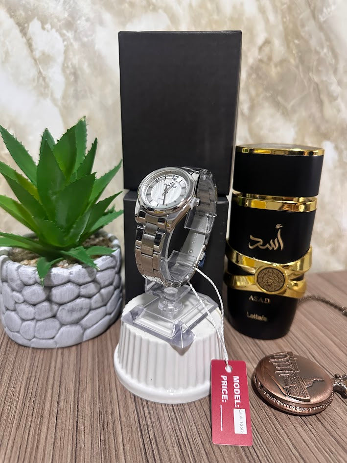 RELOJ DAMA TIPO SALCO PLATEADO