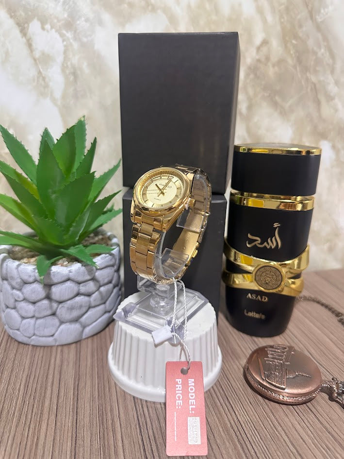 RELOJ DAMA TIPO SALCO DORADO