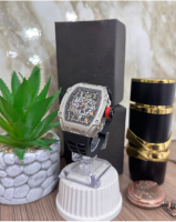 RICHARD MILLE PLATEADO MANILLA NEGRA